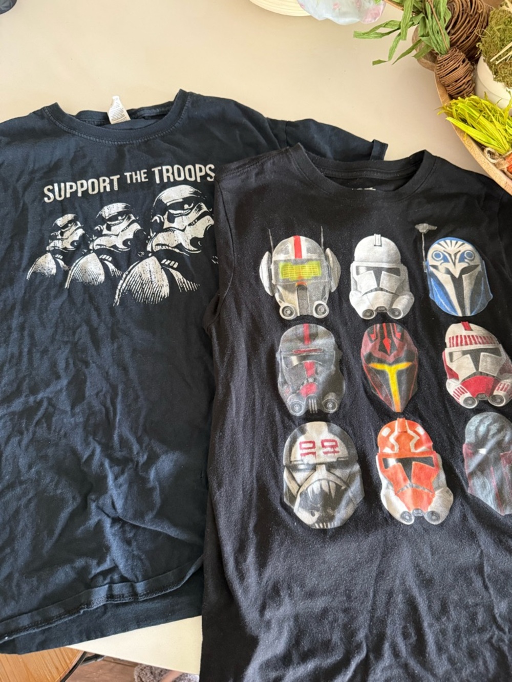 Kids Black Star Wars Graphic Tees - Stormtrooper Helmet Design
